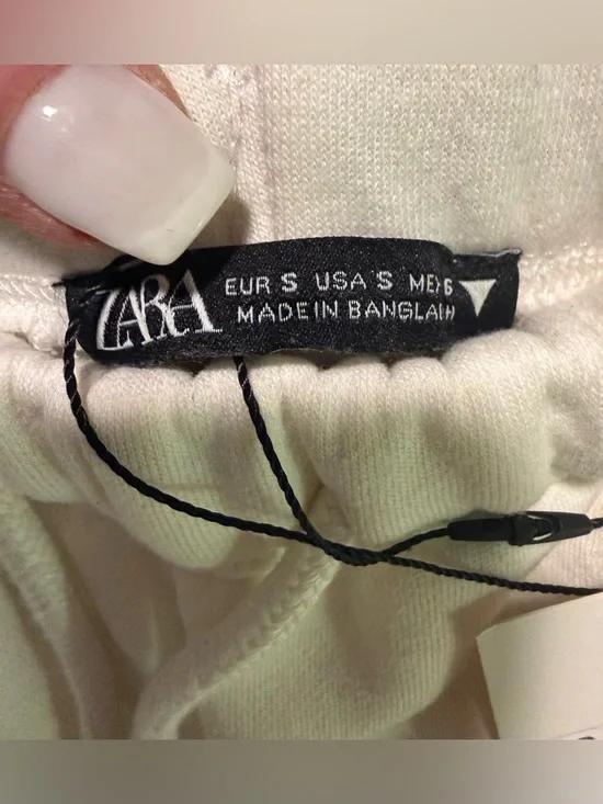 NWT ZARA Cream Sweatshirt & Wide-Leg Sweatpants Set - Size Small - Oversized - Picture 10 of 12